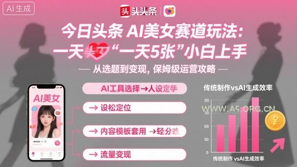 今日头条AI美女赛道玩法，一天轻松5张，小白轻松上手