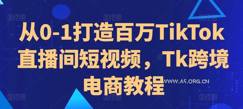 从0-1打造百万TikTok直播间短视频,Tk跨境电商教程