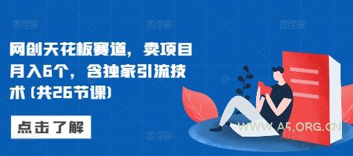 网创天花板赛道，卖项目月入6个，含独家引流技术(共26节课)