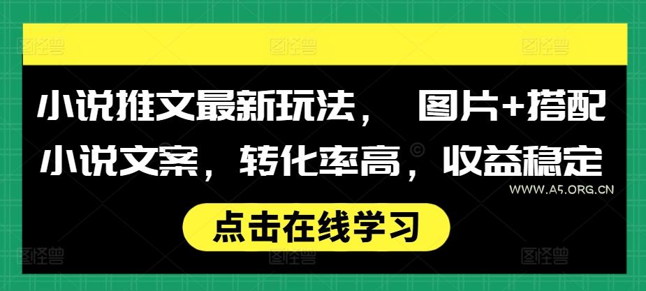 小说推文最新玩法， 图片+搭配小说文案，转化率高，收益稳定