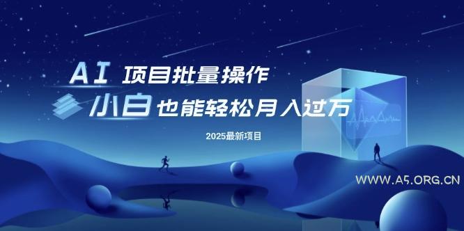 25年最新项目批量操作，小白也能轻松月入过W，可无限放大【揭秘】