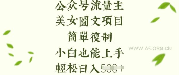流量主长期收益项目，美女图片简单复制，小白也能上手，轻松日入5张
