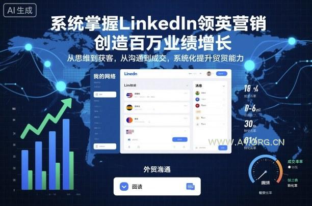 系统掌握LinkedIn领英营销，创造百万业绩增长，从思维到获客，从沟通到成交，系统化提升外贸能力