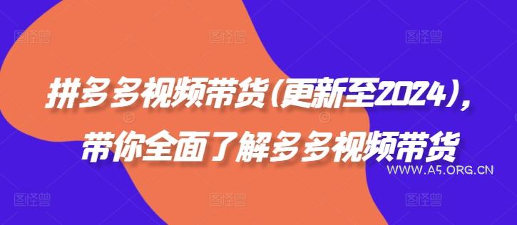拼多多视频带货(更新至2024),带你全面了解多多视频带货