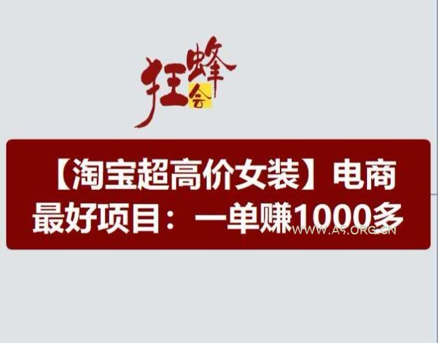 淘宝超高价女装项目，电商最好赛道，一单赚1000多