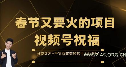 春节又要火的项目视频号祝福，分成计划+带货双收益，轻松月入几个W【揭秘】