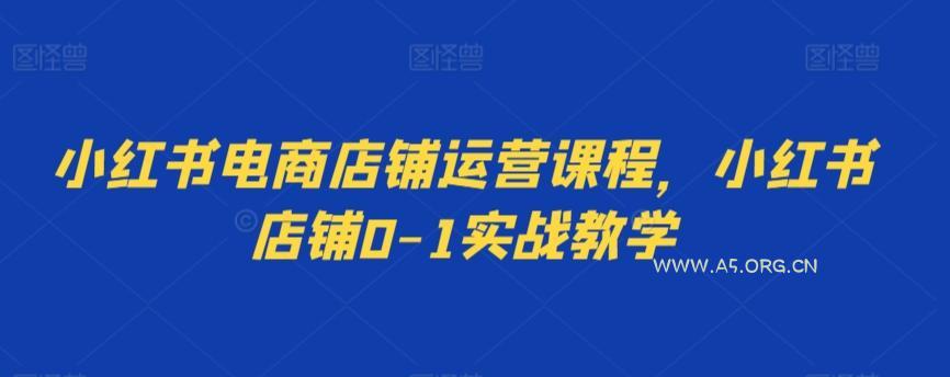 小红书电商店铺运营课程，小红书店铺0-1实战教学