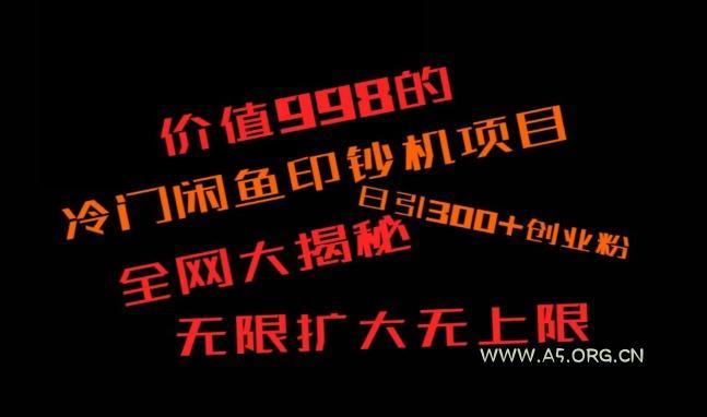 闲鱼流量印钞机项目大揭秘，日引300+创业粉，保姆级实操教程