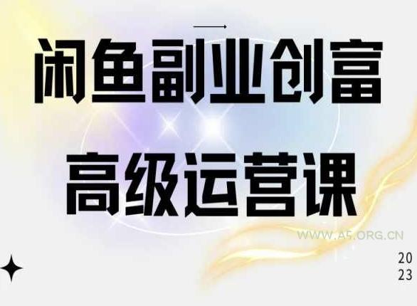 闲鱼电商运营高级课程，一部手机学会闲鱼开店赚钱