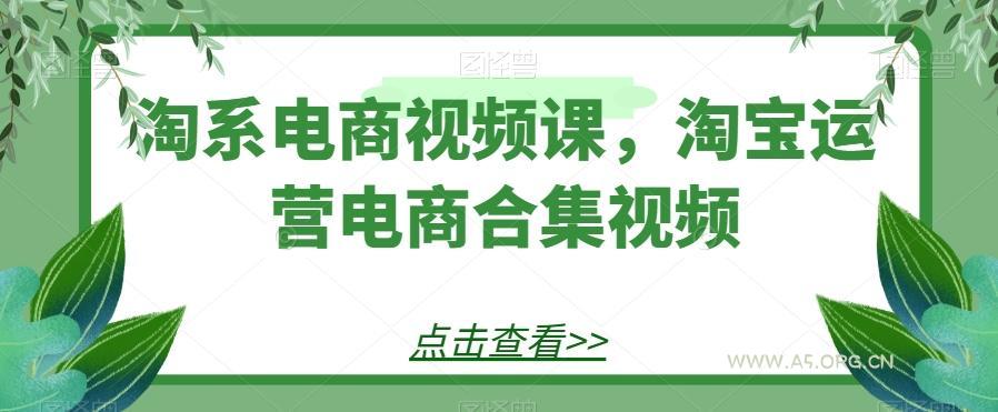 淘系电商视频课，淘宝运营电商合集视频