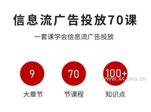 信息流广告投放实战70课，一套课学会信息流广告投放，迄今为止，最系统化教程