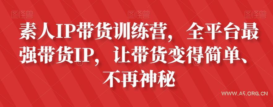 素人IP带货训练营，全平台最强带货IP，让带货变得简单、不再神秘