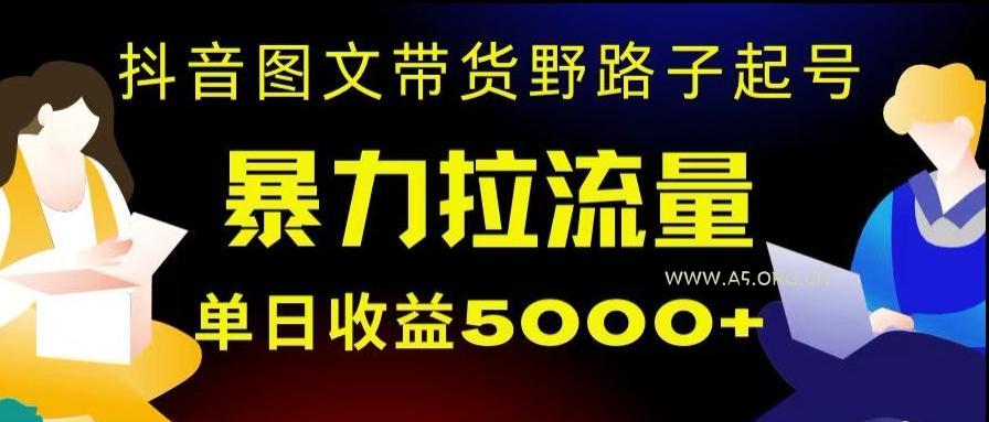 抖音图文带货暴力起号，单日收益5000+，野路子玩法，简单易上手，一部手机即可【揭秘】