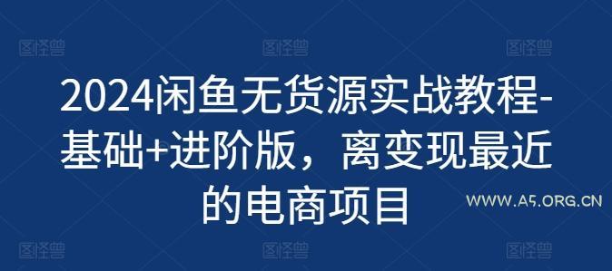 2024闲鱼无货源实战教程-基础+进阶版,离变现最近的电商项目