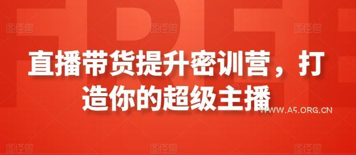 直播带货提升密训营，打造你的超级主播
