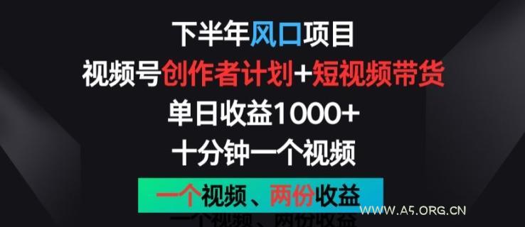 下半年风口项目,视频号创作者计划+视频带货,一个视频两份收益,十分钟一个视频【揭秘】