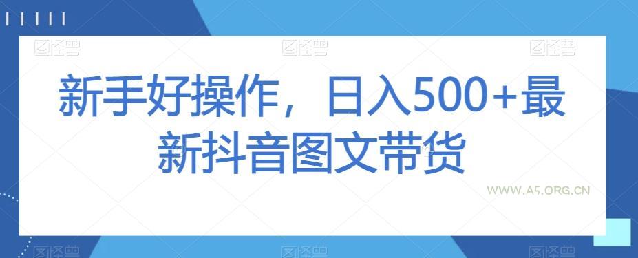 新手好操作，日入500+最新抖音图文带货【揭秘】