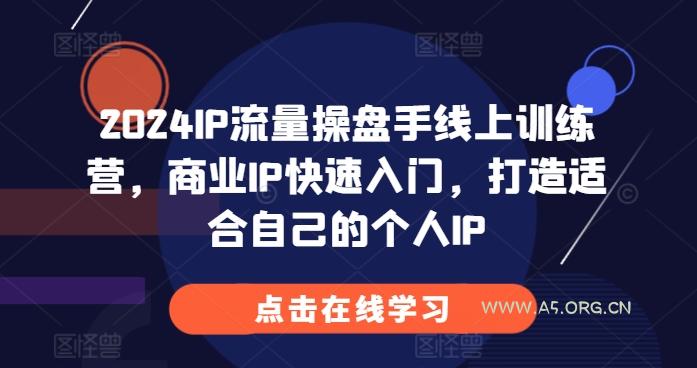 2024IP流量操盘手线上训练营,商业IP快速入门,打造适合自己的个人IP
