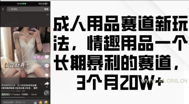 成人用品赛道新玩法，情趣用品一个长期暴利的赛道，3个月收益20个【揭秘】