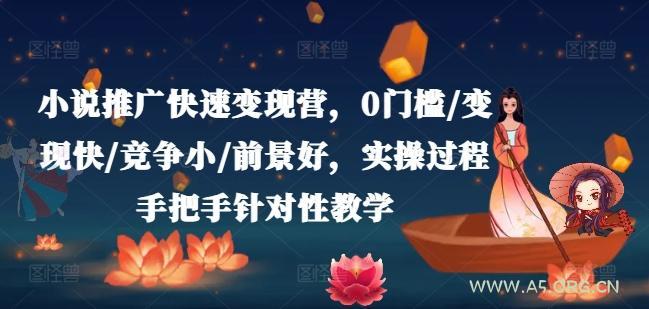 小说推广快速变现营，0门槛/变现快/竞争小/前景好，实操过程手把手针对性教学
