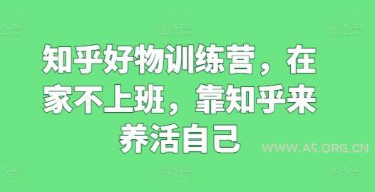 知乎好物训练营，在家不上班，靠知乎来养活自己