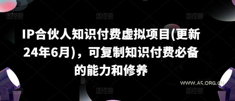 IP合伙人知识付费虚拟项目(更新24年6月)，可复制知识付费必备的能力和修养
