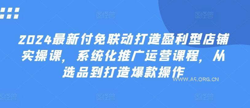 2024最新付免联动打造盈利型店铺实操课,系统化推广运营课程,从选品到打造爆款操作