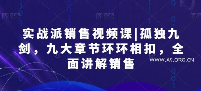 实战派销售视频课|孤独九剑,九大章节环环相扣,全面讲解销售