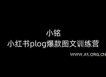 小铭-小红书plog爆款图文训练营，教你从0-1做小红书