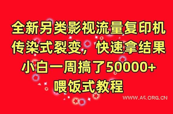 全新另类影视流量复印机，传染式裂变，快速拿结果，小白一周搞了50000+，喂饭式教程【揭秘】