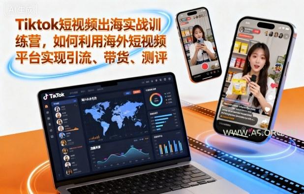 Tiktok短视频出海实战训练营,如何利用海外短视频平台实现引流、带货、测评