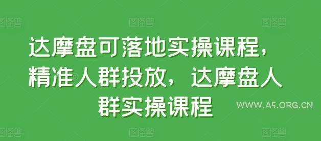 达摩盘可落地实操课程，精准人群投放，达摩盘人群实操课程