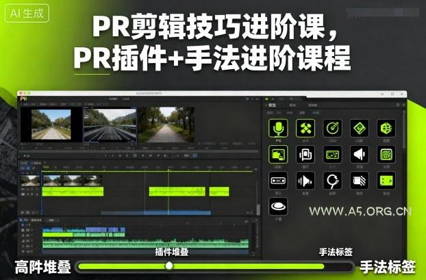 PR剪辑技巧进阶课,PR插件+手法进阶课程