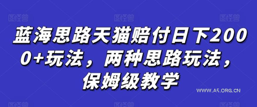 蓝海思路天猫赔付日下2000+玩法，两种思路玩法，保姆级教学【仅揭秘】