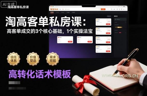 淘高客单私房课：高客单成交的3个核心基础，1个实操法宝