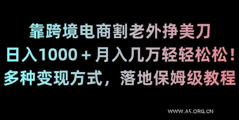 靠跨境电商割老外挣美刀,日入1000+月入几万轻轻松松!多种变现方式,落地保姆级教程【揭秘】