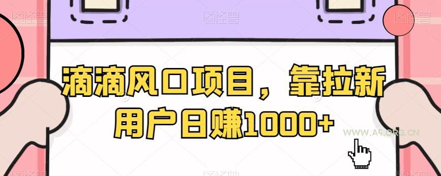 滴滴风口项目，靠拉新用户日赚1000+