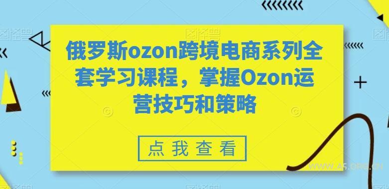 俄罗斯ozon跨境电商系列全套学习课程，掌握Ozon运营技巧和策略