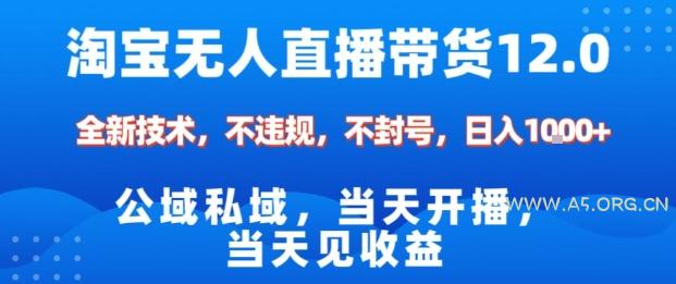 淘宝无人直播12.0，公域私域技术，不封号，不违规布局双十一流量风口，日入1k（独家技术）【揭秘】