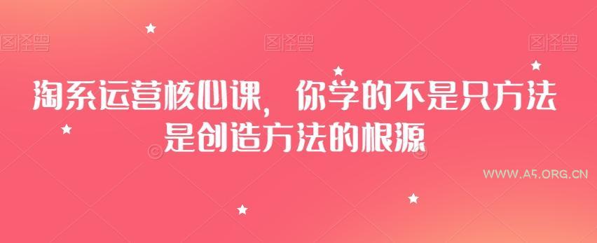 淘系运营核心课,你学的不是只方法是创造方法的根源