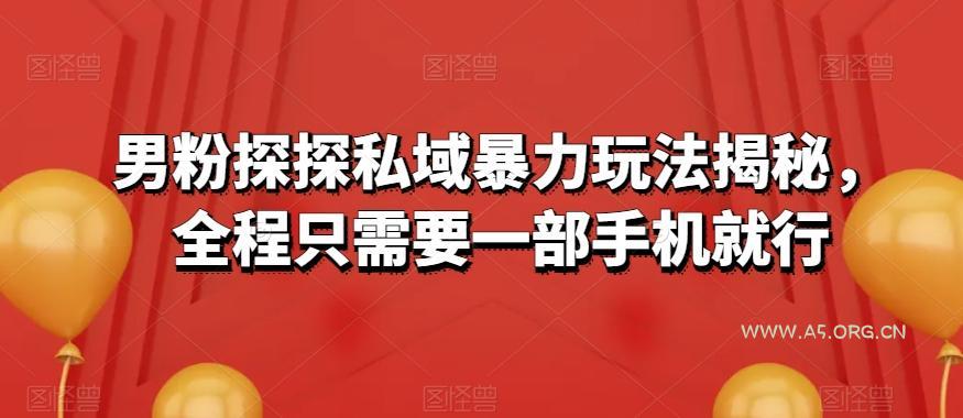 男粉探探私域暴力玩法揭秘,全程只需要一部手机就行