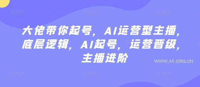 大佬带你起号,AI运营型主播,底层逻辑,AI起号,运营晋级,主播进阶