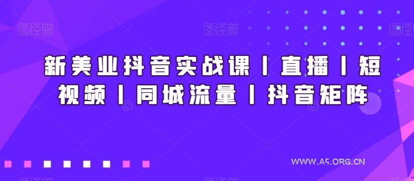 新美业抖音实战课丨直播丨短视频丨同城流量丨抖音矩阵