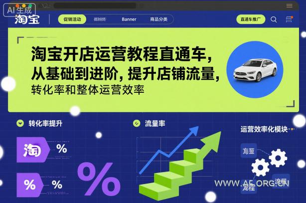 淘宝开店运营教程直通车,从基础到进阶,提升店铺流量,转化率和整体运营效率(更新26年1月)-小红泡