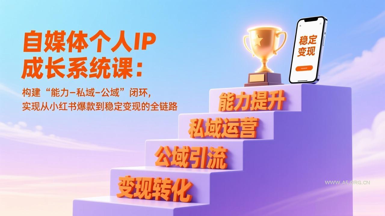 自媒体个人IP成长系统课：构建“能力-私域-公域”闭环，实现从小红书爆款到稳定变现的全链路-小红泡