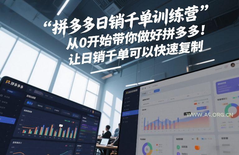 拼多多日销千单训练营，从0开始带你做好拼多多，让日销千单可以快速复制(更新26年1月)-小红泡