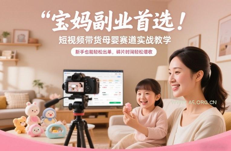 宝妈副业首选！短视频带货母婴赛道实战教学，新手也能轻松出单，碎片时间轻松增收-小红泡