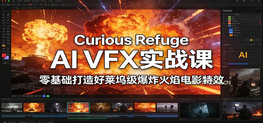 Curious Refuge AI VFX实战课,零基础打造好莱坞级爆炸火焰电影特效-小红泡