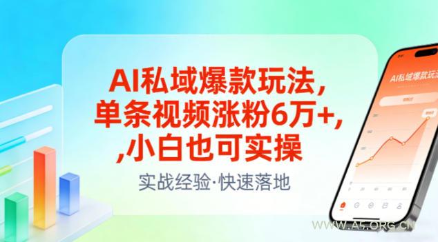 AI私域爆款玩法，单条视频涨粉6W+，小白也可实操-小红泡