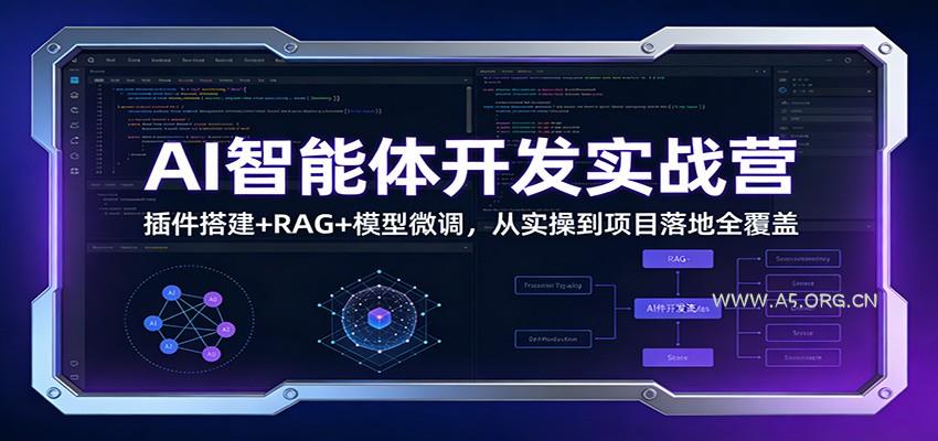 AI智能体开发实战营：插件搭建+RAG+模型微调，从实操到项目落地全覆盖-小红泡